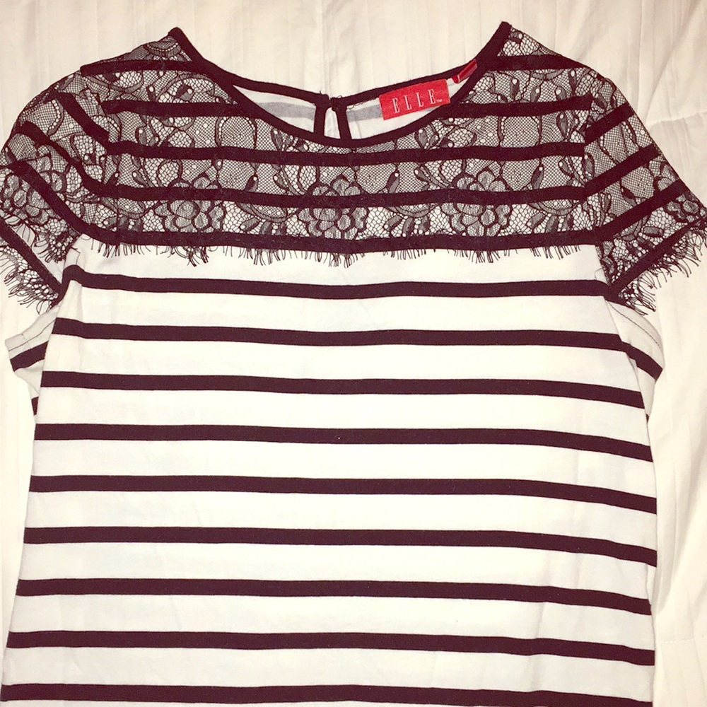 Striped Lace Tee